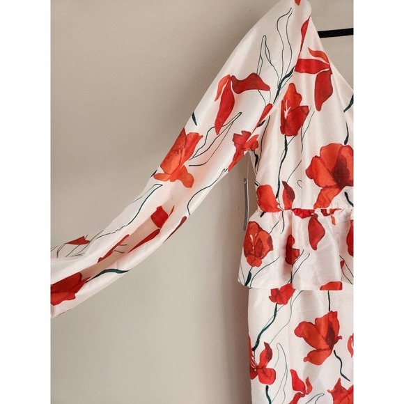 NWT Anthropologie Hutch One-Shoulder Floral Peplum Dress size 12 - Picture 7 of 11